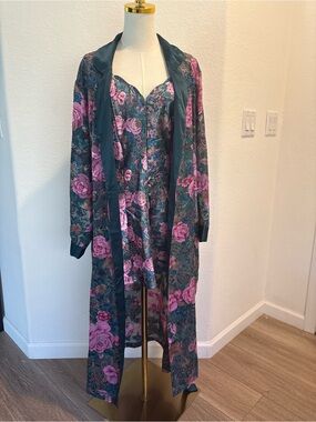 Vintage Victoria’s Secret Gold Label Floral Slip Dress & Robe Set | 90s Romantic